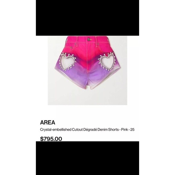 AREA Pink and Purple Jean Shorts - Picture 13 of 14